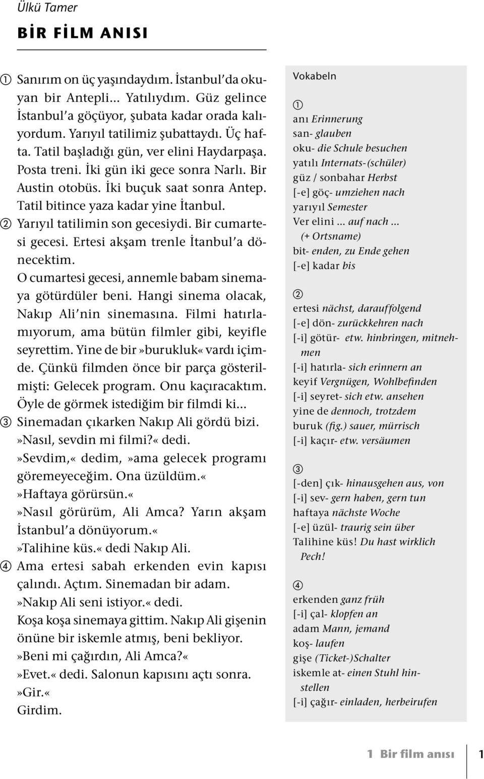 Yarıyıl tatilimin son gecesiydi. Bir cumartesi gecesi. Ertesi akşam trenle İtanbul a dönecektim. O cumartesi gecesi, annemle babam sinemaya götürdüler beni.