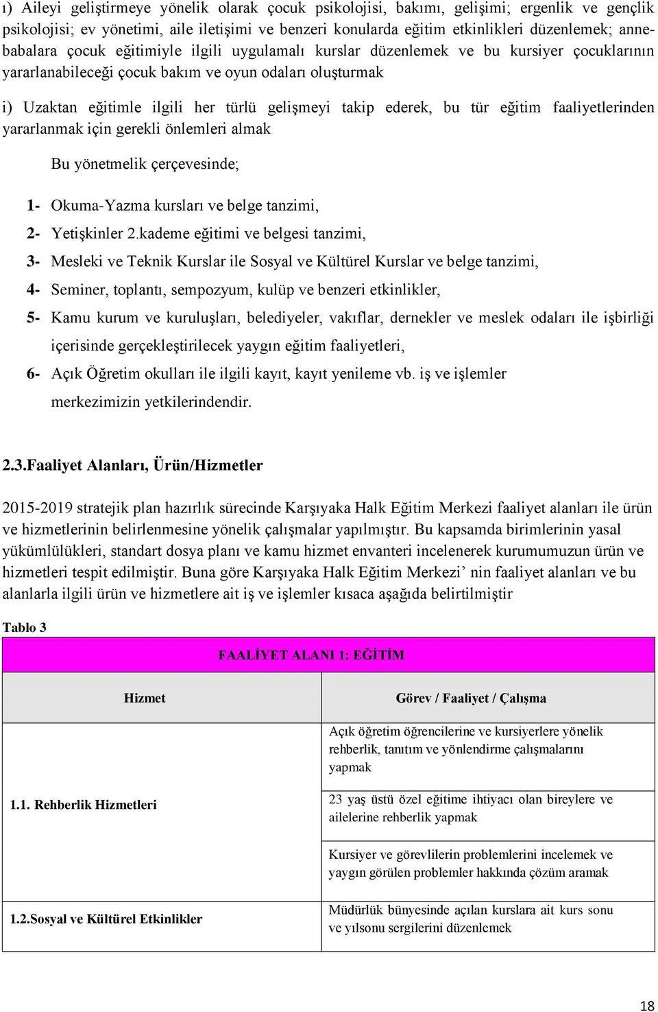 takip ederek, bu tür eğitim faaliyetlerinden yararlanmak için gerekli önlemleri almak Bu yönetmelik çerçevesinde; 1- Okuma-Yazma kursları ve belge tanzimi, 2- Yetişkinler 2.