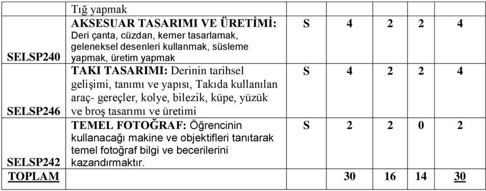 kullanılan araç- gereçler, kolye, bilezik, küpe, yüzük SELSP246 ve broş tasarımı ve üretimi TEMEL FOTOĞRAF: Öğrencinin