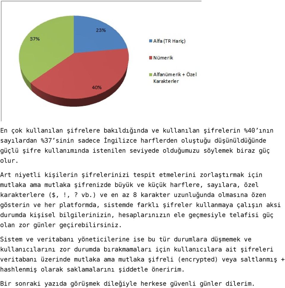 ) ve en az 8 karakter uzunluğunda olmasına özen gösterin ve her platformda, sistemde farklı şifreler kullanmaya çalışın aksi durumda kişisel bilgilerinizin, hesaplarınızın ele geçmesiyle telafisi güç