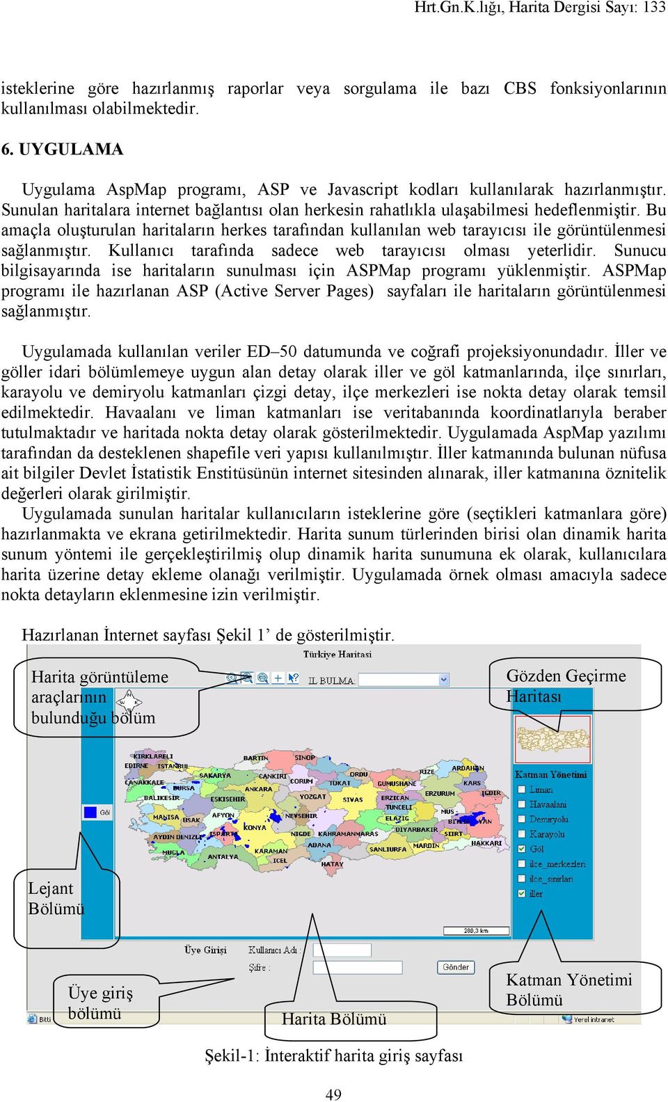 Bu amaçla oluşturulan haritaların herkes tarafından kullanılan web tarayıcısı ile görüntülenmesi sağlanmıştır. Kullanıcı tarafında sadece web tarayıcısı olması yeterlidir.