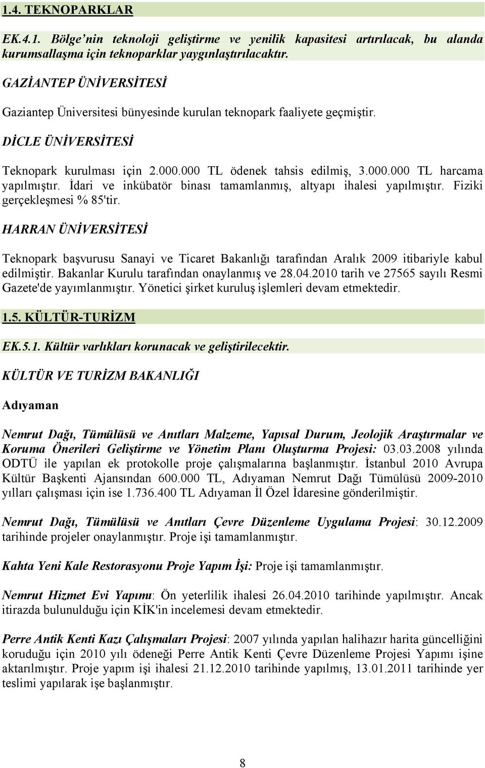 İdari ve inkübatör binası tamamlanmış, altyapı ihalesi yapılmıştır. Fiziki gerçekleşmesi % 85'tir.