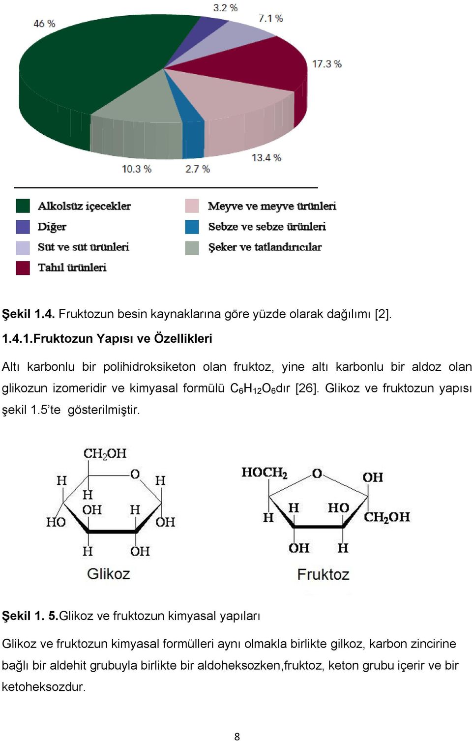 4.1.Fruktozun Yapısı ve Özellikleri Altı karbonlu bir polihidroksiketon olan fruktoz, yine altı karbonlu bir aldoz olan glikozun