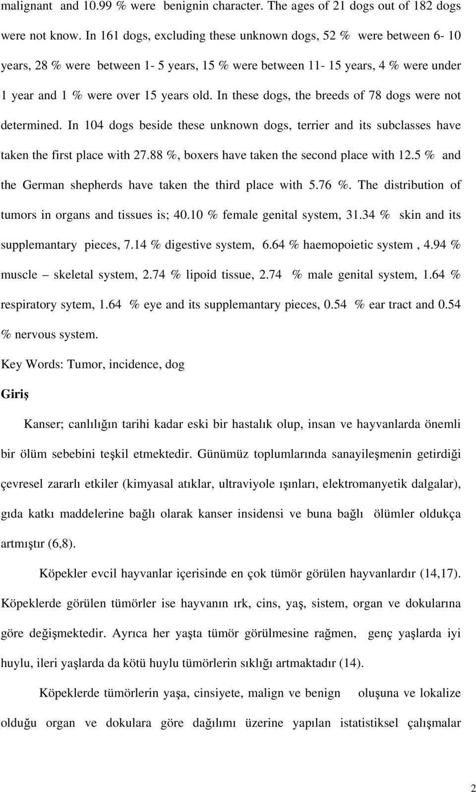 In these dogs, the breeds of 78 dogs were not determined. In 104 dogs beside these unknown dogs, terrier and its subclasses have taken the first place with 27.