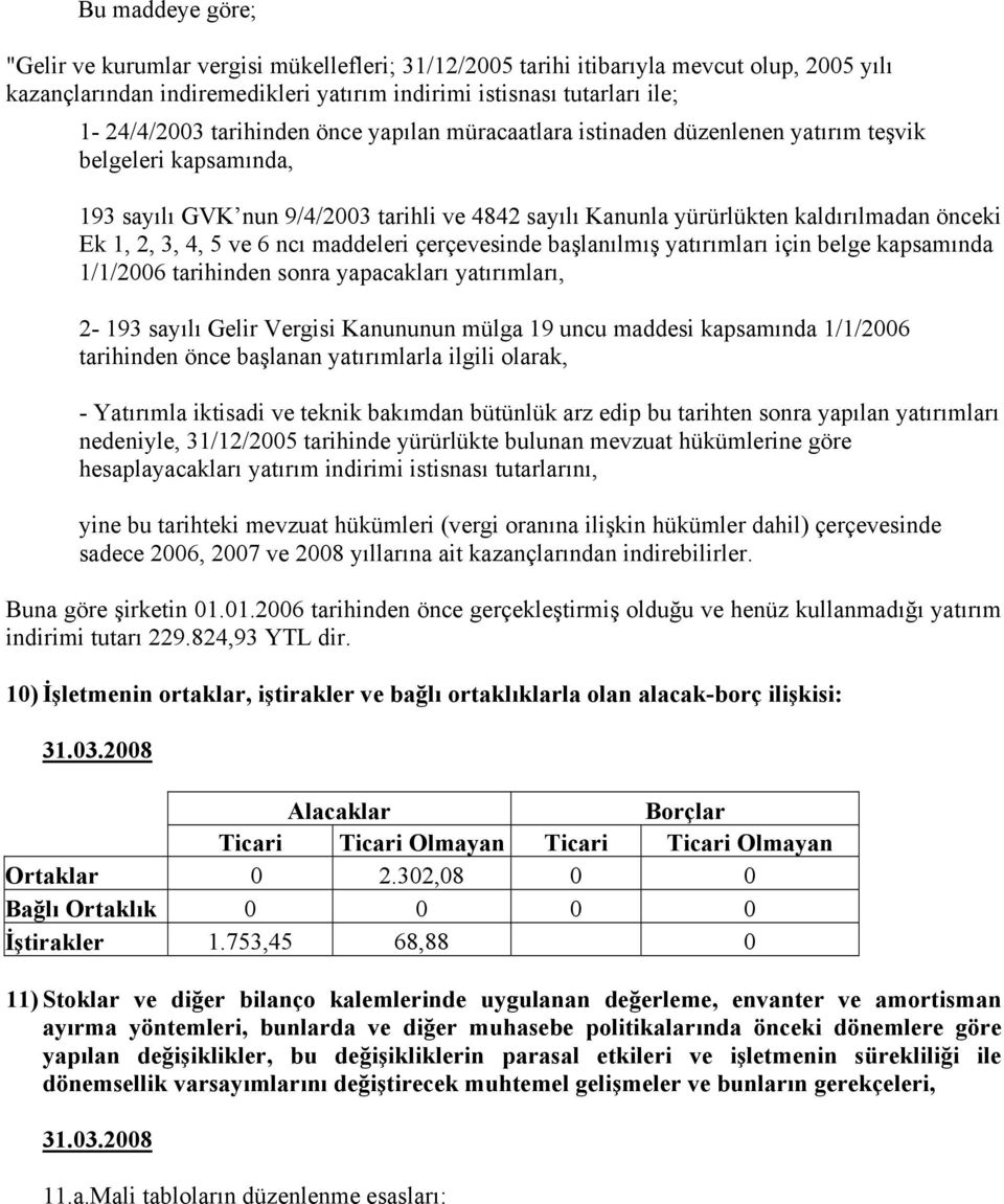 4, 5 ve 6 ncı maddeleri çerçevesinde başlanılmış yatırımları için belge kapsamında 1/1/2006 tarihinden sonra yapacakları yatırımları, 2-193 sayılı Gelir Vergisi Kanununun mülga 19 uncu maddesi