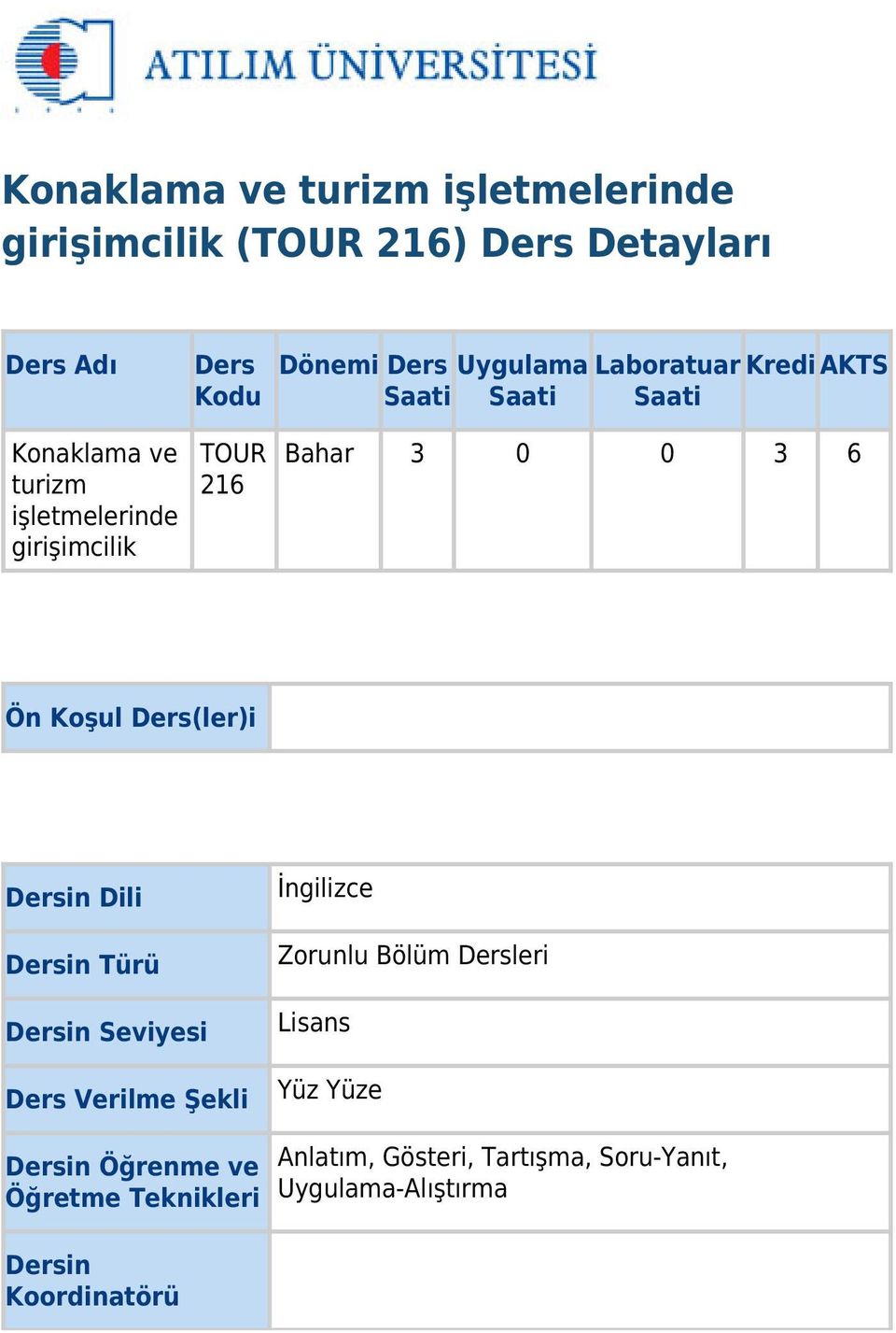 Ders(ler)i Dersin Dili Dersin Türü Dersin Seviyesi Ders Verilme Şekli İngilizce Zorunlu Bölüm Dersleri Lisans Yüz