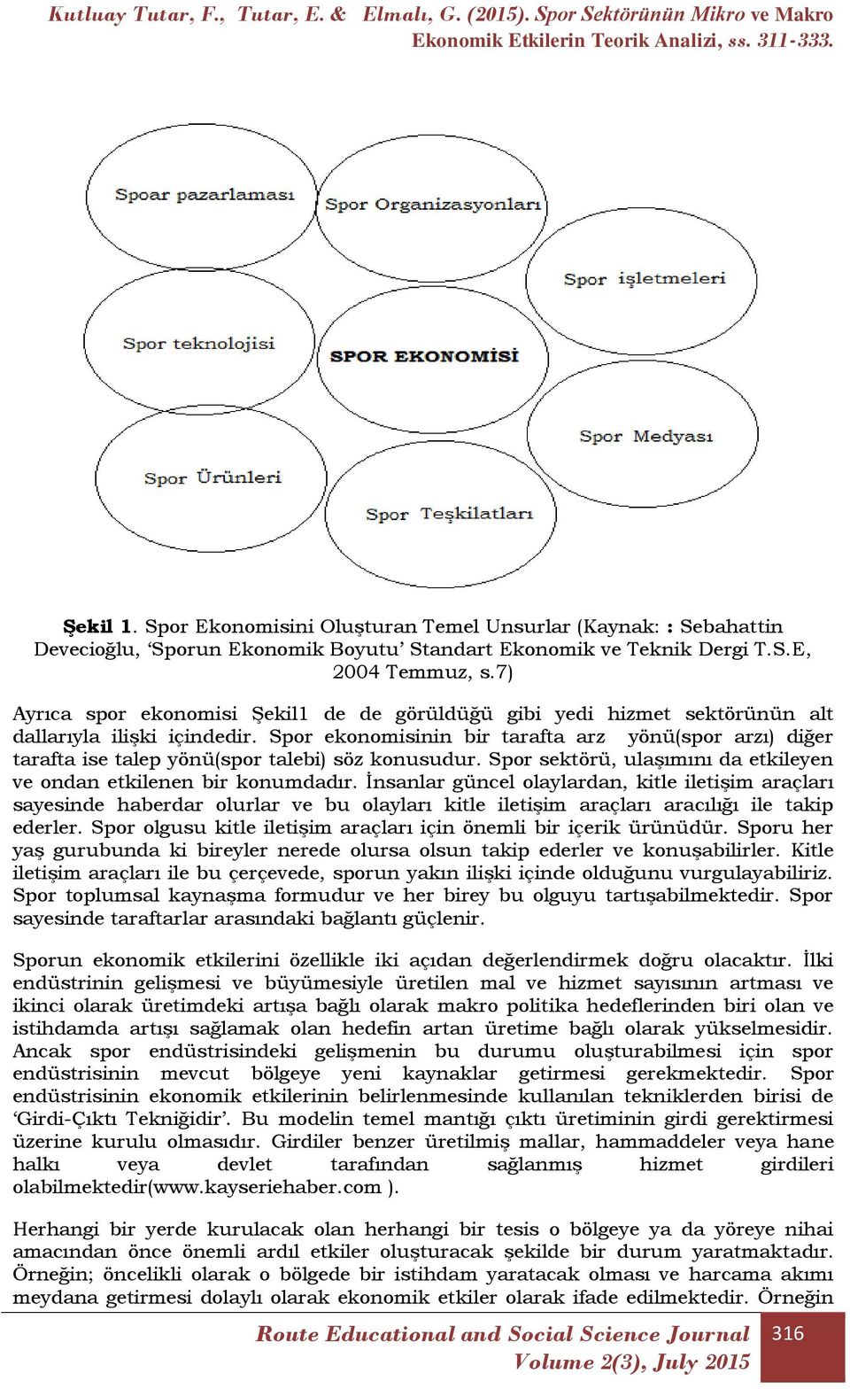 Spor ekonomisinin bir tarafta arz yönü(spor arzı) diğer tarafta ise talep yönü(spor talebi) söz konusudur. Spor sektörü, ulaşımını da etkileyen ve ondan etkilenen bir konumdadır.