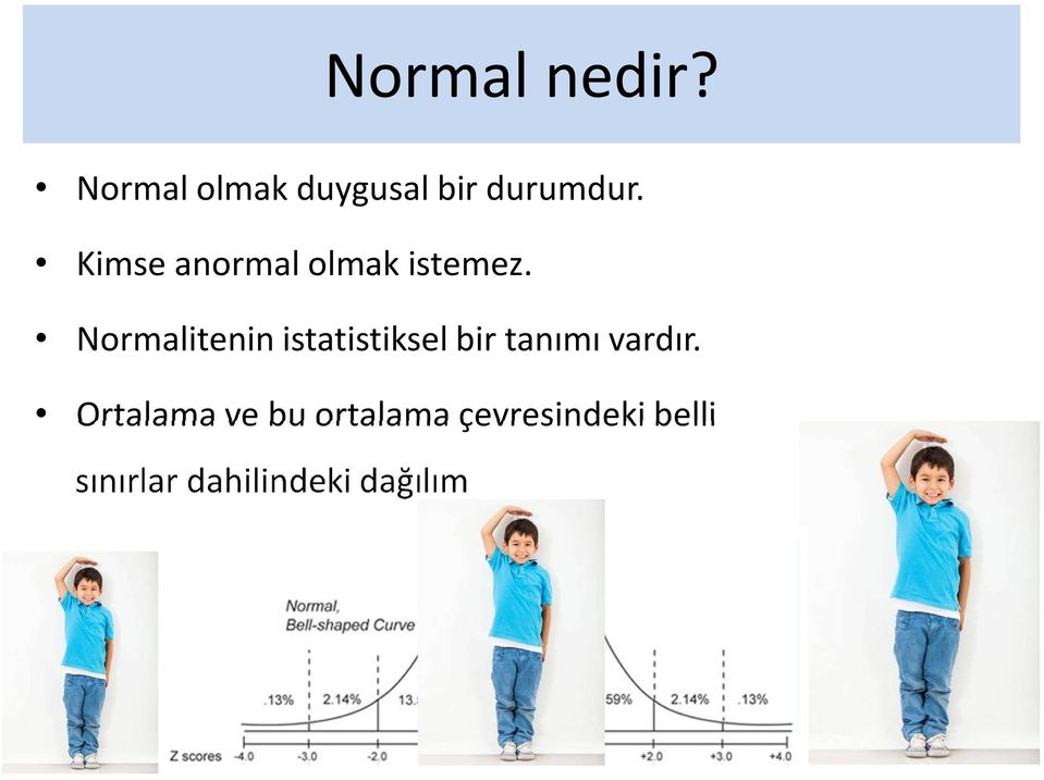 Normalitenin istatistiksel bir tanımı vardır.