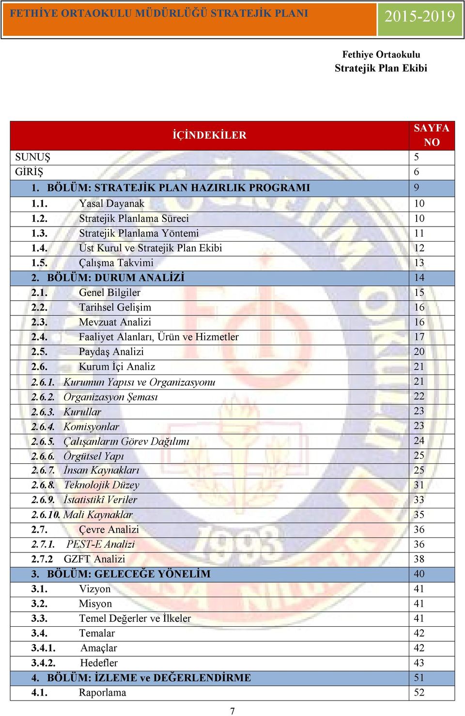 5. Paydaş Analizi 20 2.6. Kurum İçi Analiz 21 2.6.1. Kurumun Yapısı ve Organizasyonu 21 2.6.2. Organizasyon Şeması 22 2.6.3. Kurullar 23 2.6.4. Komisyonlar 23 2.6.5. Çalışanların Görev Dağılımı 24 2.