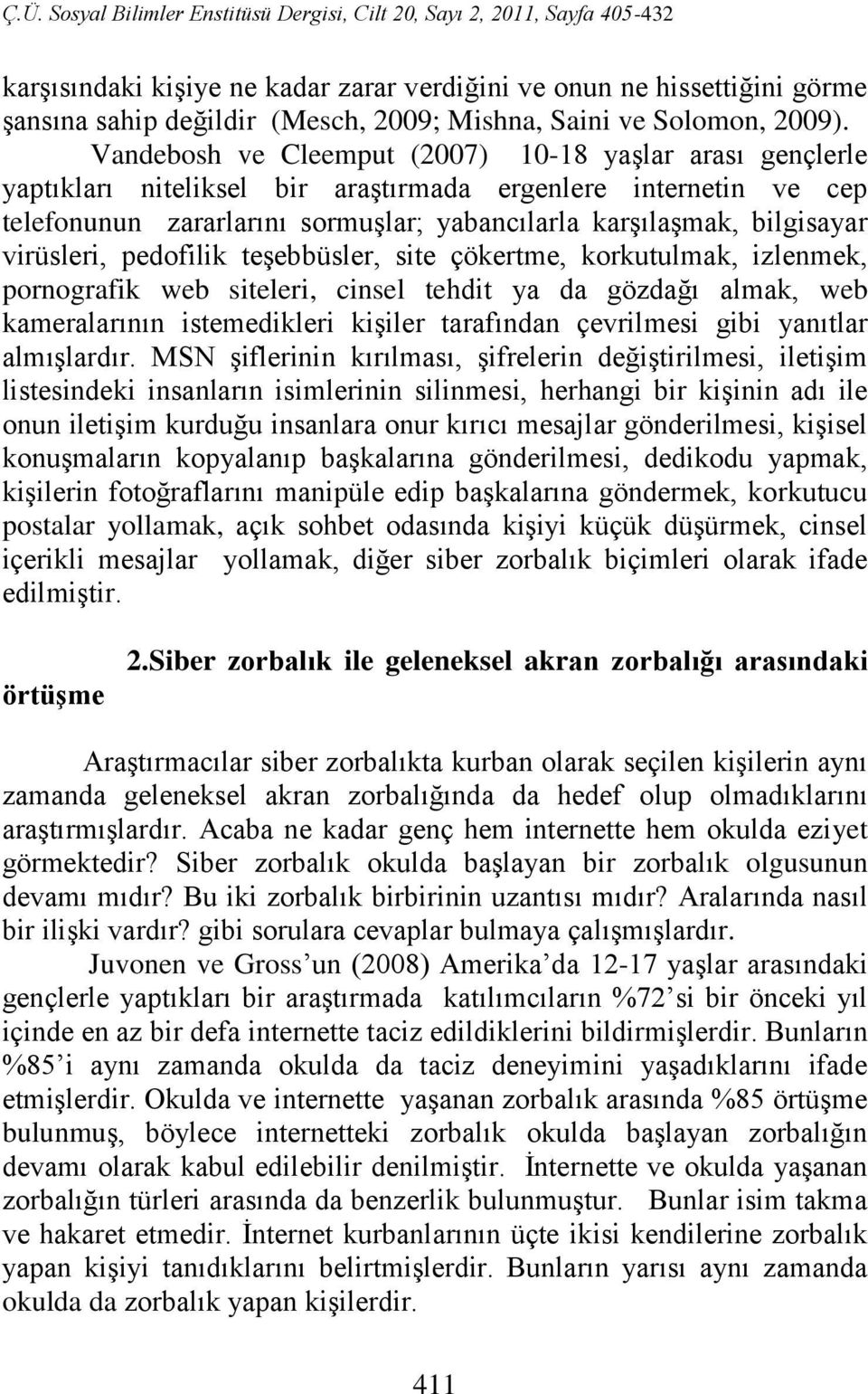 virüsleri, pedofilik teşebbüsler, site çökertme, korkutulmak, izlenmek, pornografik web siteleri, cinsel tehdit ya da gözdağı almak, web kameralarının istemedikleri kişiler tarafından çevrilmesi gibi