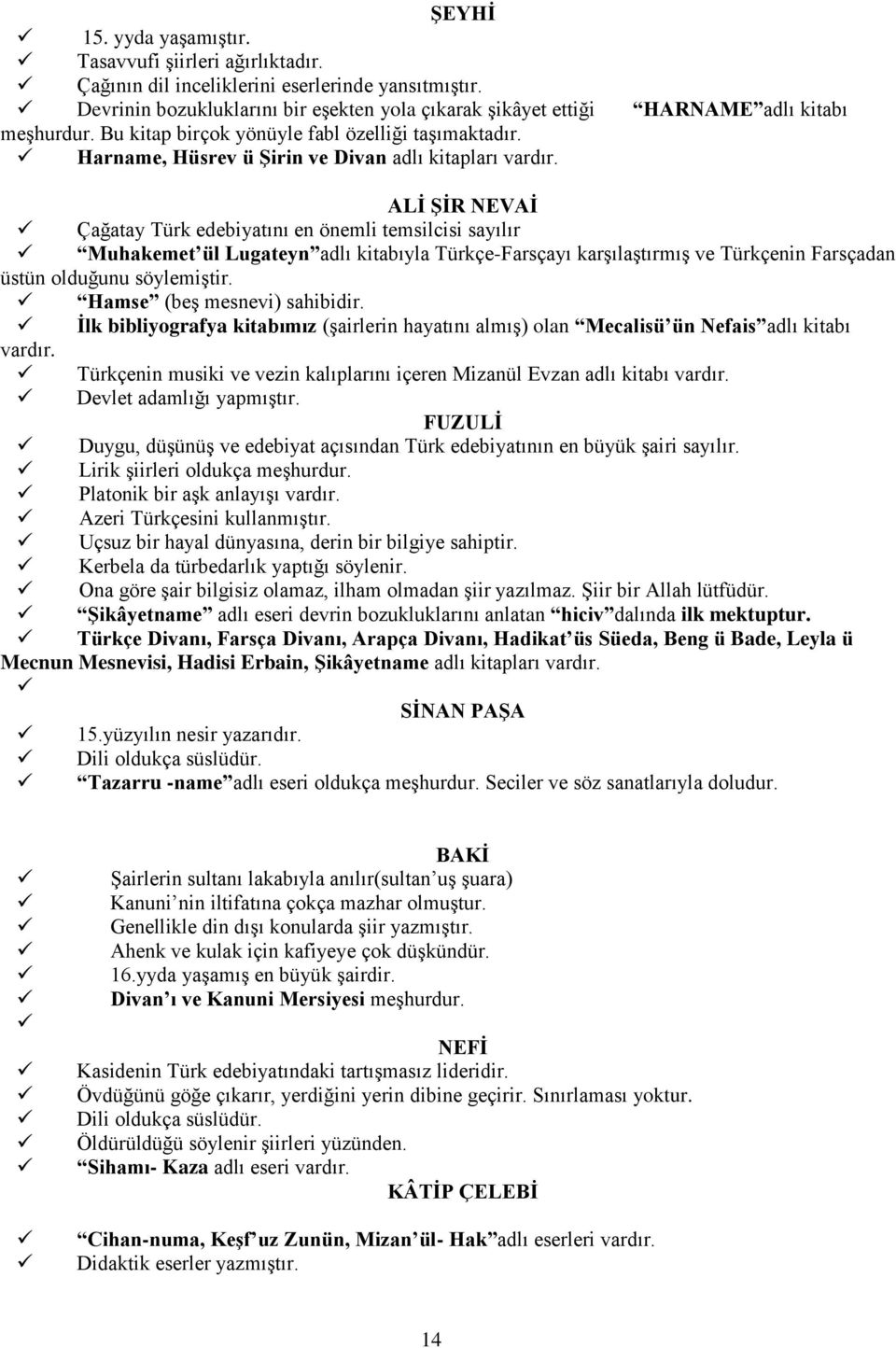 Harname, Hüsrev ü Şirin ve Divan adlı kitapları vardır.