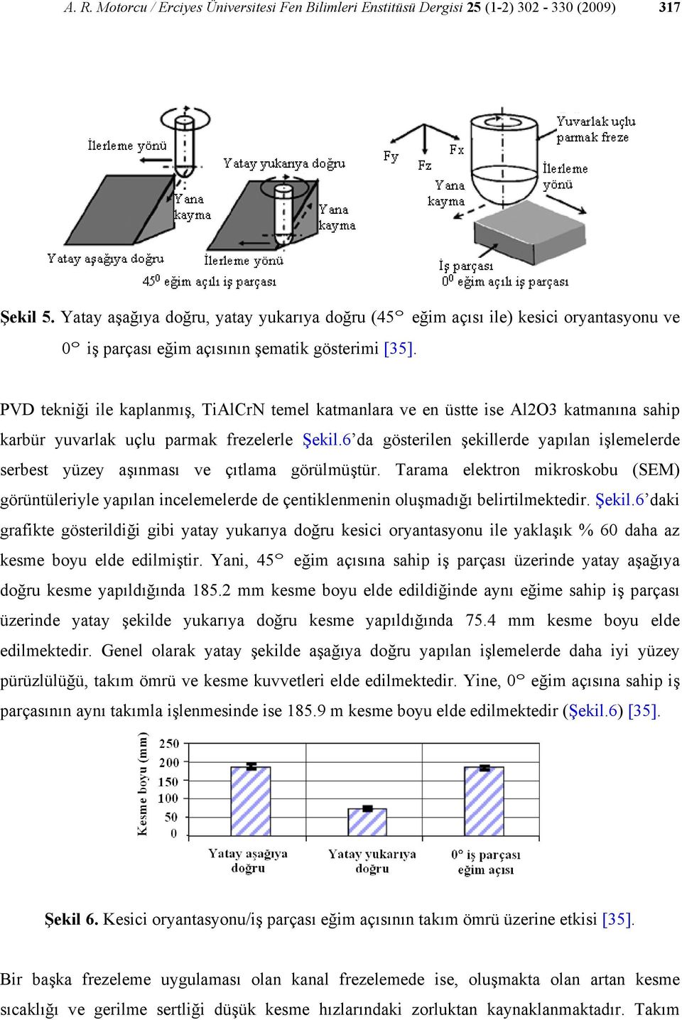 PVD tekniği ile kaplanmış, TiAlCrN temel katmanlara ve en üstte ise Al2O3 katmanına sahip karbür yuvarlak uçlu parmak frezelerle Şekil.