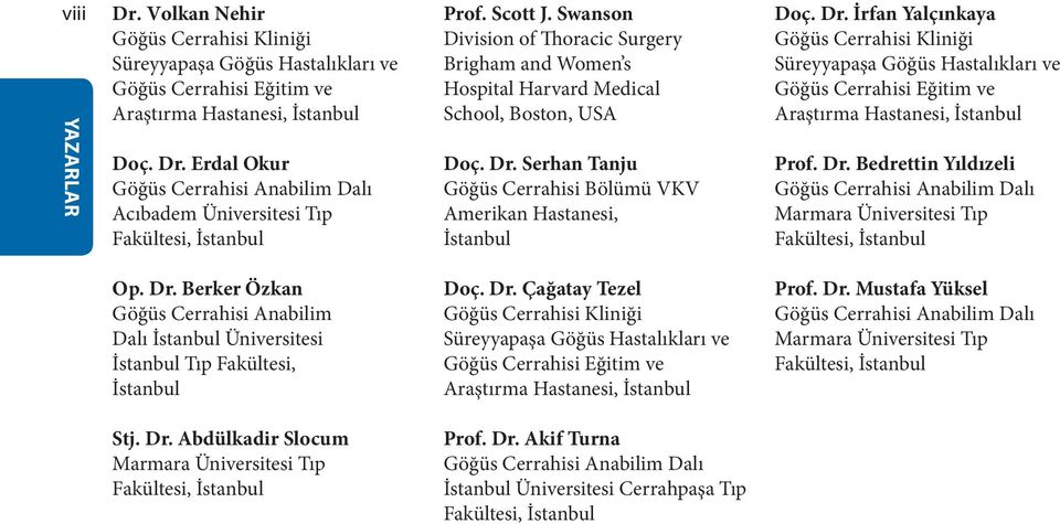 Serhan Tanju Göğüs Cerrahisi Bölümü VKV Amerikan Hastanesi, İstanbul Doç. Dr.