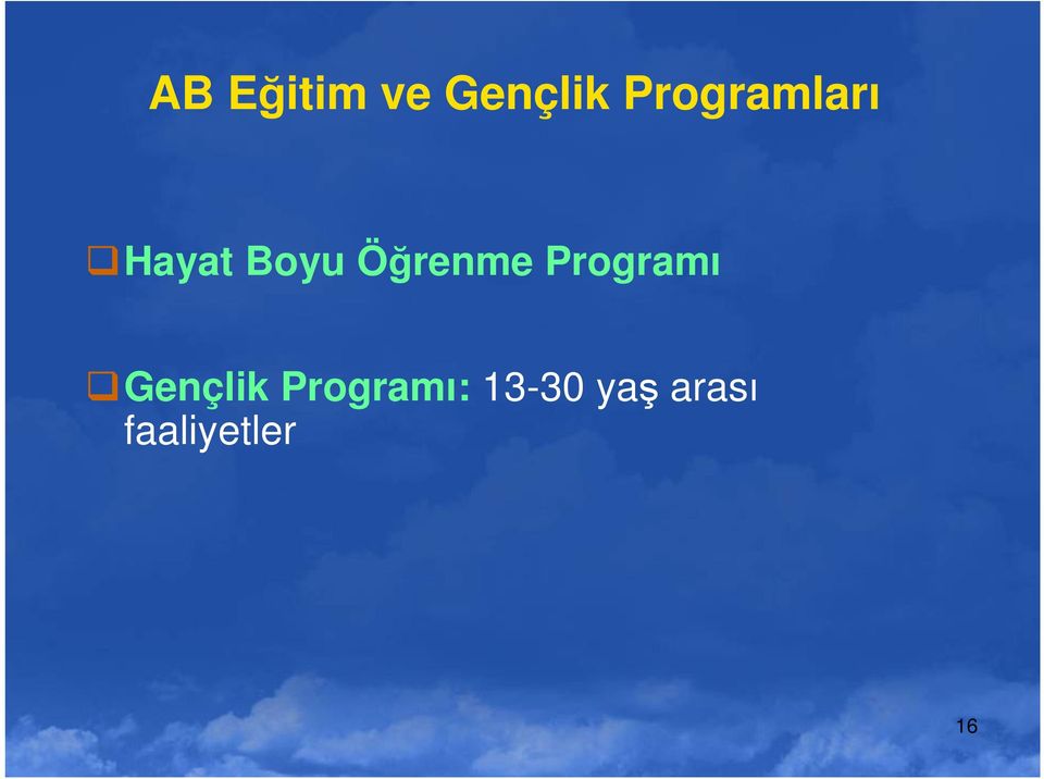 Öğrenme Programı Gençlik