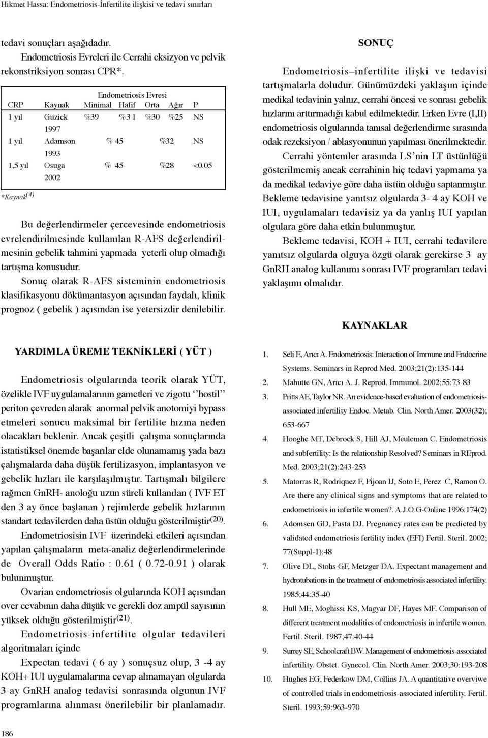 evrelendirilmesinde kullanılan R-AFS değerlendirilmesinin gebelik tahmini yapmada yeterli olup olmadığı tartışma konusudur.