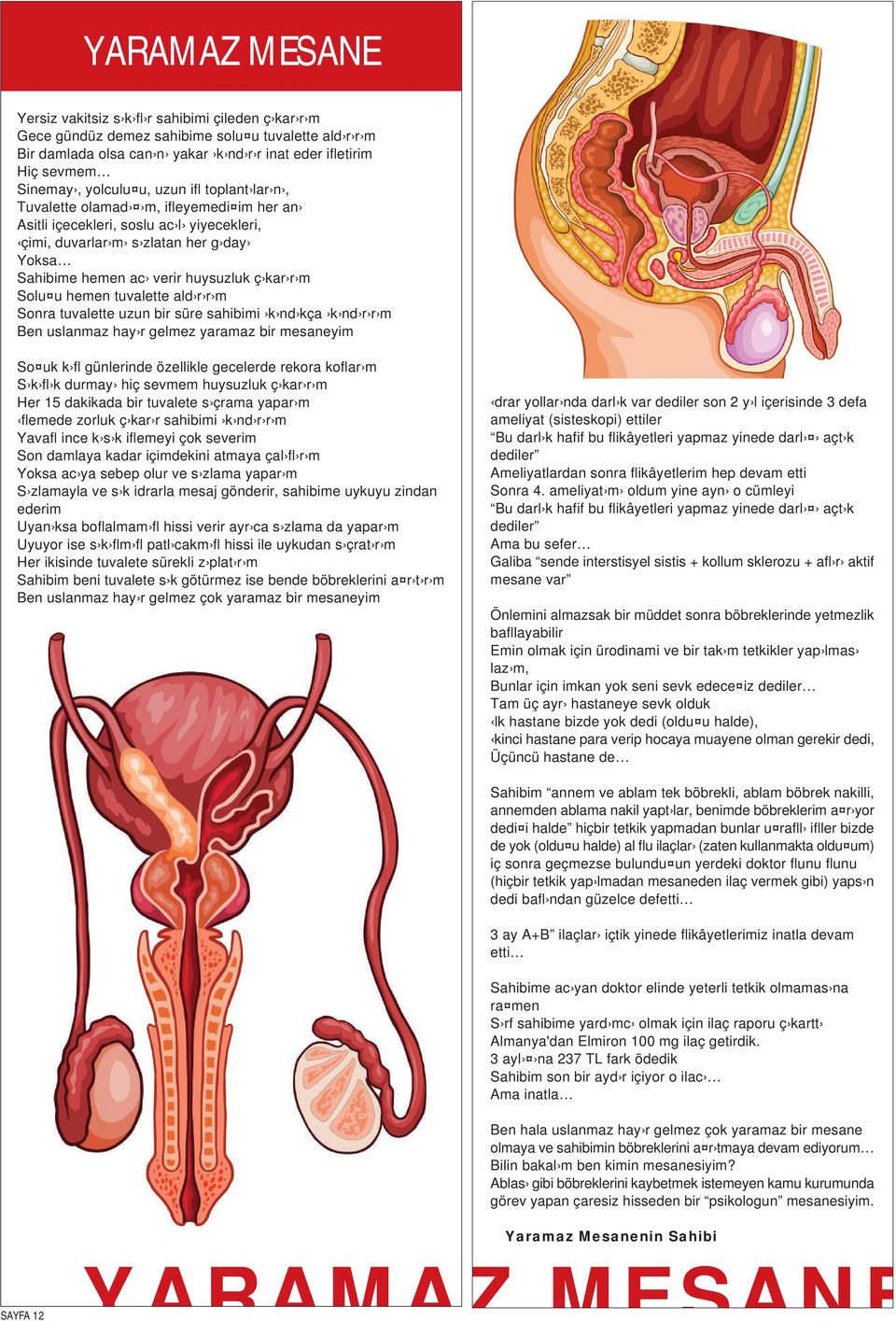 kar r m Solu u hemen tuvalette ald r r m Sonra tuvalette uzun bir süre sahibimi k nd kça k nd r r m Ben uslanmaz hay r gelmez yaramaz bir mesaneyim So uk k fl günlerinde özellikle gecelerde rekora