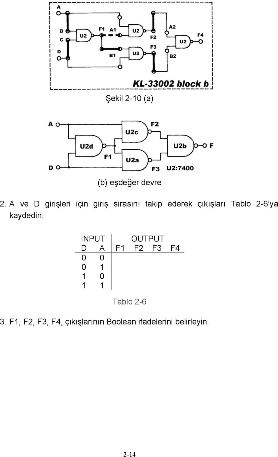 Tablo 2-6 ya kaydedin.