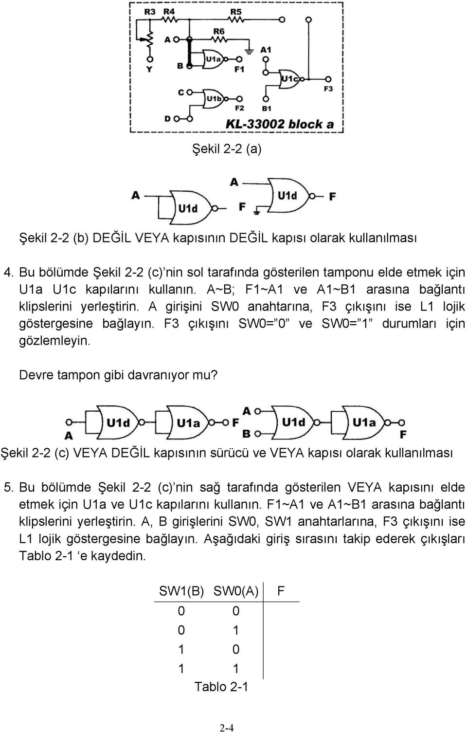 Devre tampon gibi davranıyor mu? Şekil 2-2 (c) VEYA DEĞİL kapısının sürücü ve VEYA kapısı olarak kullanılması 5.