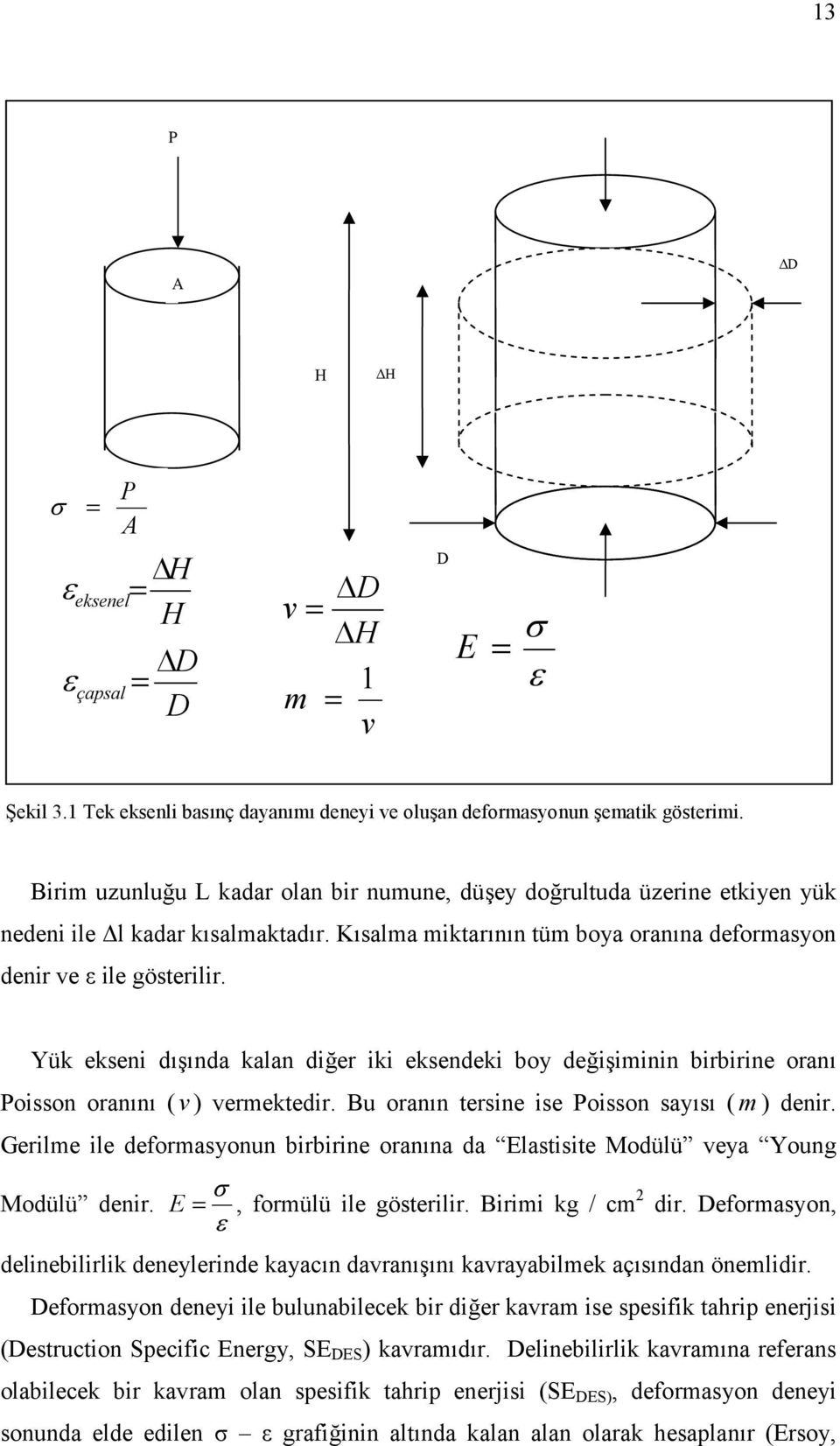 Yük ekseni dnda kalan dier iki eksendeki boy deiiminin birbirine oran Poisson orann ( v ) vermektedir. Bu orann tersine ise Poisson says ( m ) denir.