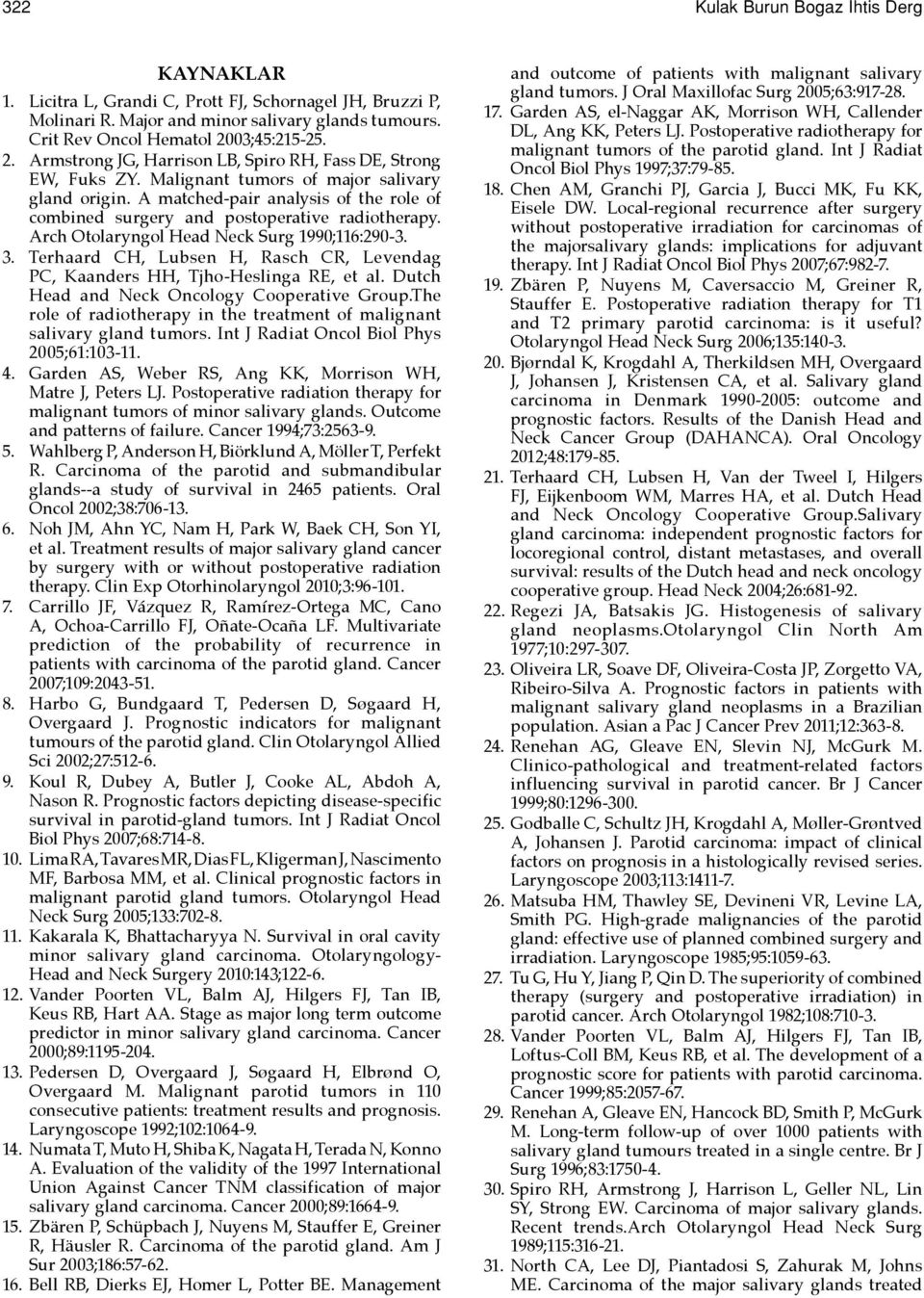 A matched-pair analysis of the role of combined surgery and postoperative radiotherapy. Arch Otolaryngol Head Neck Surg 1990;116:290-3. 3.