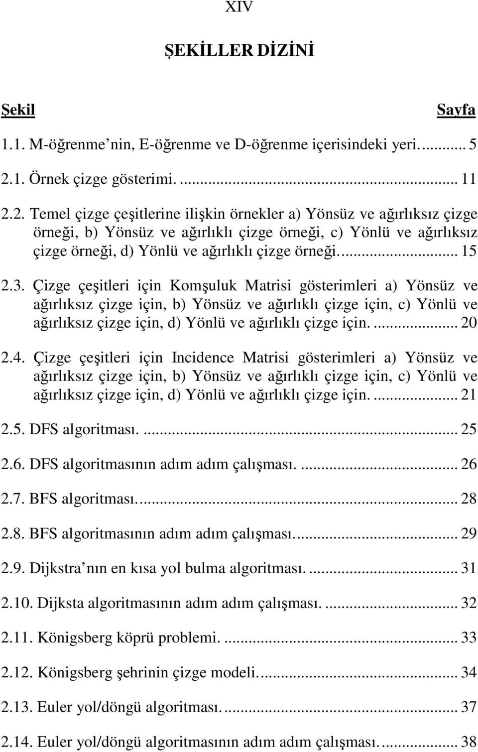 2. Temel çizge çeşitlerine ilişkin örnekler a) Yönsüz ve ağırlıksız çizge örneği, b) Yönsüz ve ağırlıklı çizge örneği, c) Yönlü ve ağırlıksız çizge örneği, d) Yönlü ve ağırlıklı çizge örneği... 15 2.