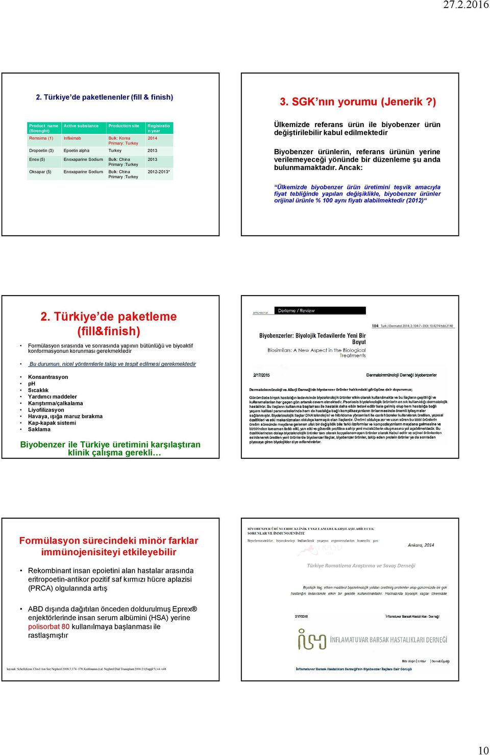 Enoxaparine Sodium Bulk: China Primary :Turkey Enoxaparine Sodium Bulk: China Primary :Turkey 2013 2012-2013* Ülkemizde referans ürün ile biyobenzer ürün değiştirilebilir kabul edilmektedir