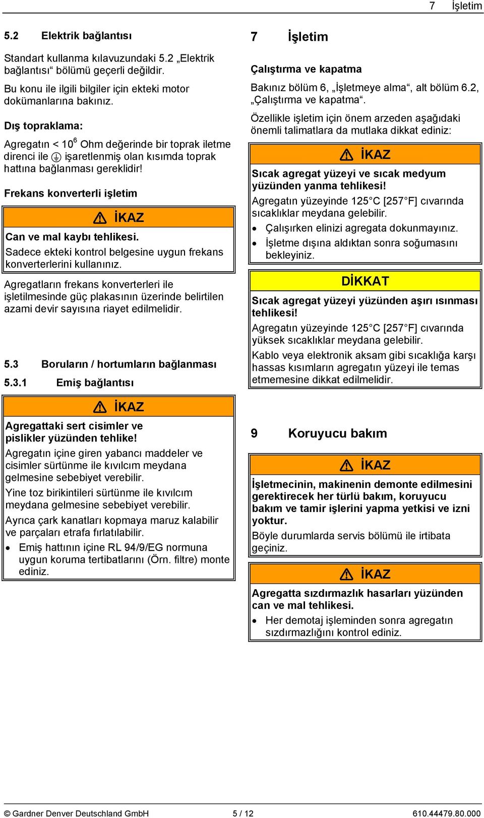 Sadece ekteki kontrol belgesine uygun frekans konverterlerini kullanınız.