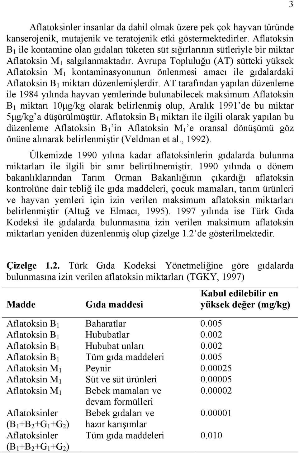 Avrupa Topluluğu (AT) sütteki yüksek Aflatoksin M 1 kontaminasyonunun önlenmesi amacı ile gıdalardaki Aflatoksin B 1 miktarı düzenlemişlerdir.