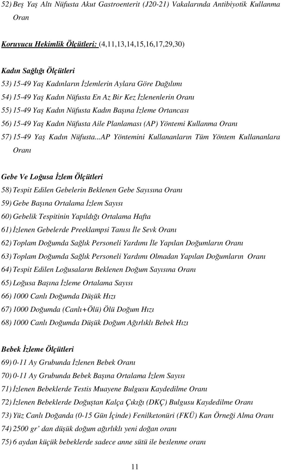 Kullanma Oranı 57) 15-49 Ya Kadın Nüfusta.