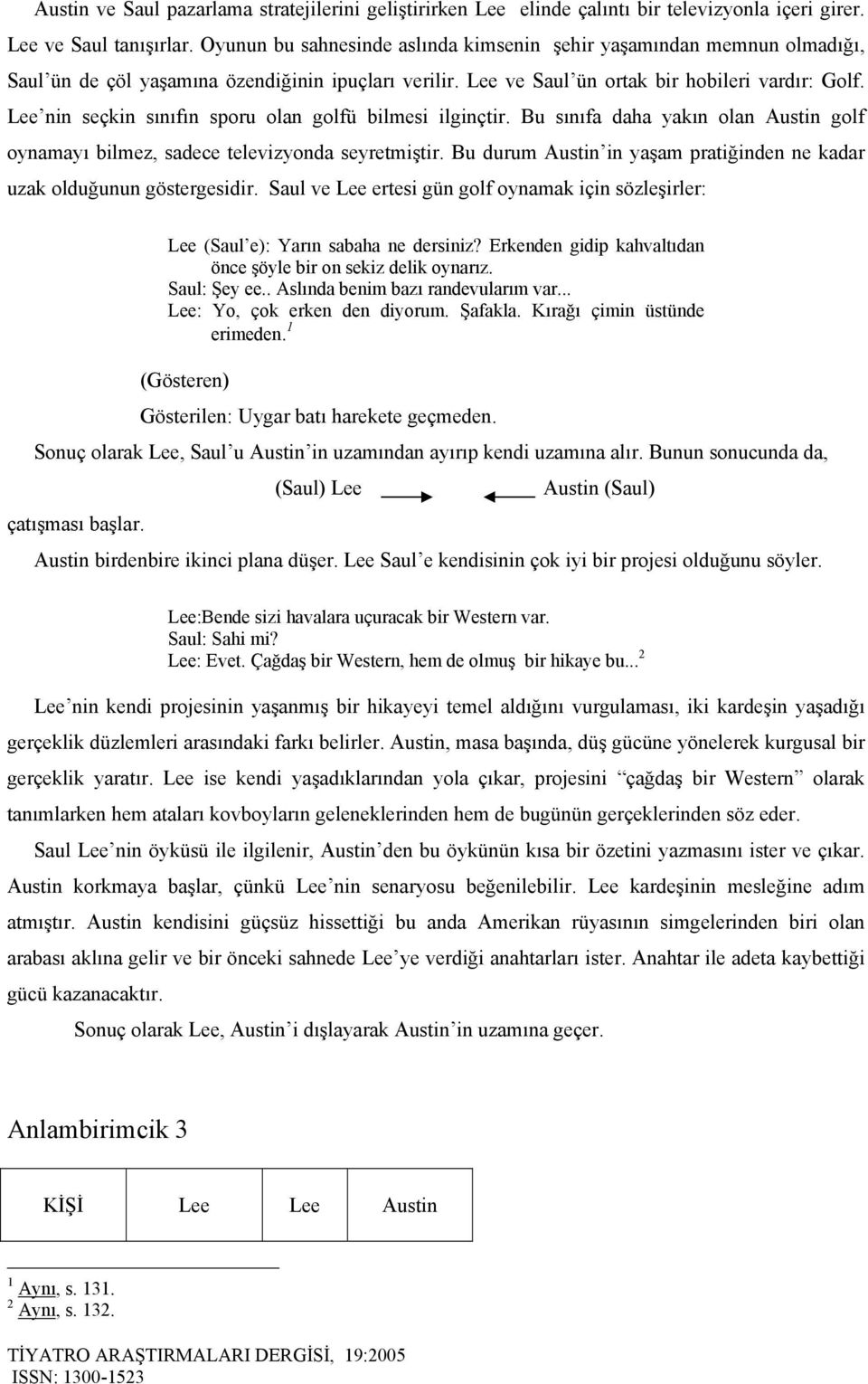 Lee nin seçkin sınıfın sporu olan golfü bilmesi ilginçtir. Bu sınıfa daha yakın olan Austin golf oynamayı bilmez, sadece televizyonda seyretmiştir.