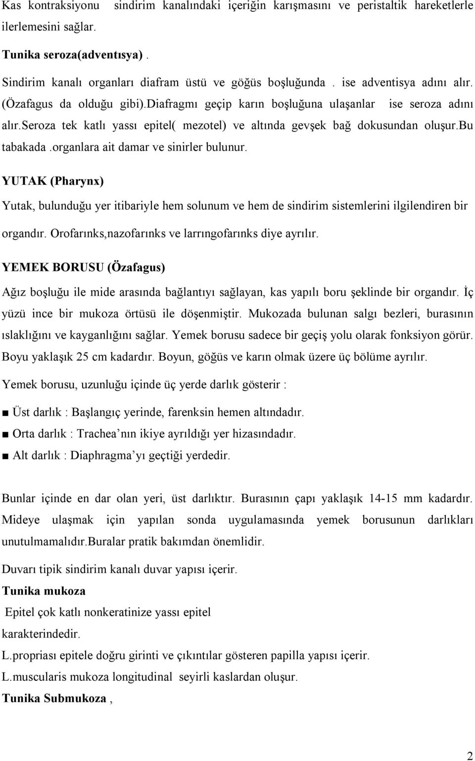 bu tabakada.organlara ait damar ve sinirler bulunur. YUTAK (Pharynx) Yutak, bulunduğu yer itibariyle hem solunum ve hem de sindirim sistemlerini ilgilendiren bir organdır.