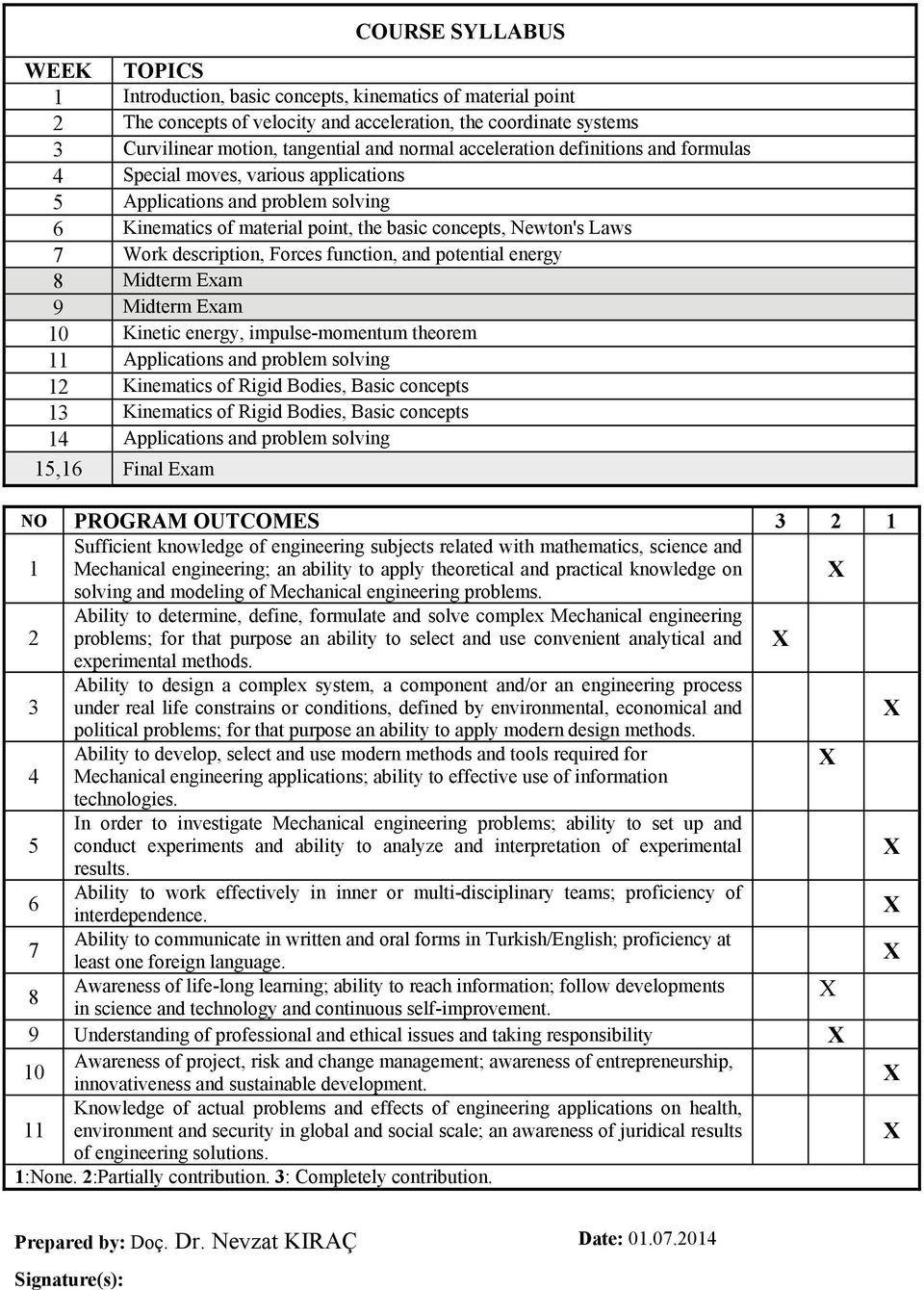 Forces function, and potential energy 8 Midterm Eam 9 Midterm Eam 0 Kinetic energy, impulse-momentum theorem Applications and problem solving Kinematics of Rigid Bodies, Basic concepts 3 Kinematics