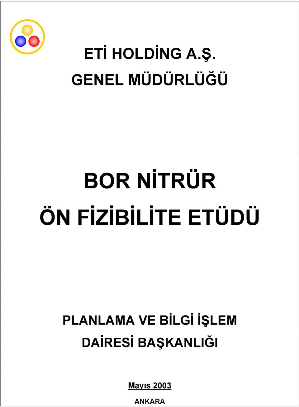 FİZİBİLİTE ETÜDÜ PLANLAMA VE