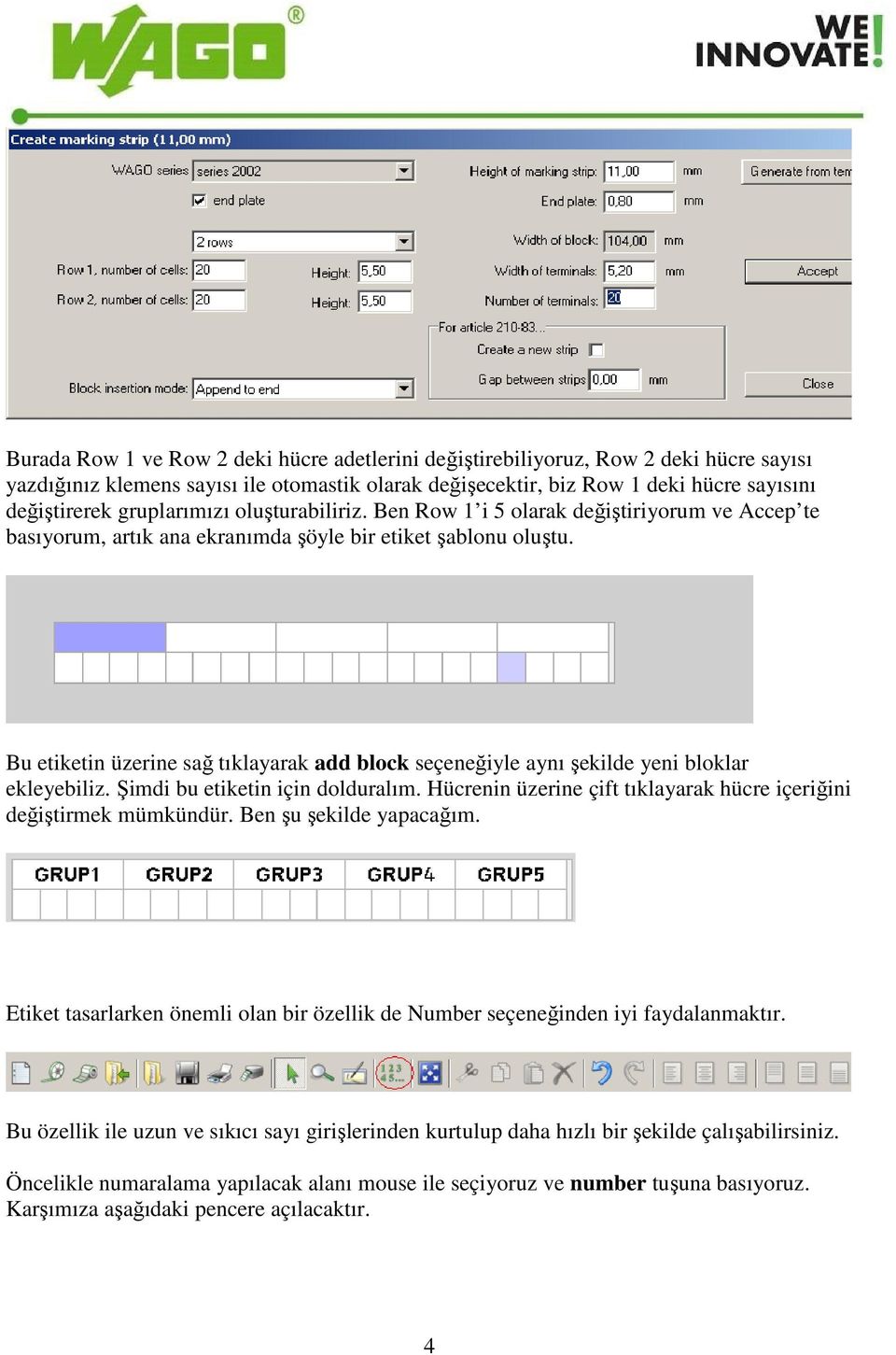 Bu etiketin üzerine sağ tıklayarak add block seçeneğiyle aynı şekilde yeni bloklar ekleyebiliz. Şimdi bu etiketin için dolduralım.