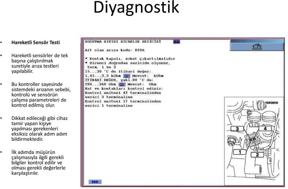 olur. Dikkat edileceği gibi cihaz tamir yapan kişiye yapılması gerekenleri eksiksiz olarak adım adım