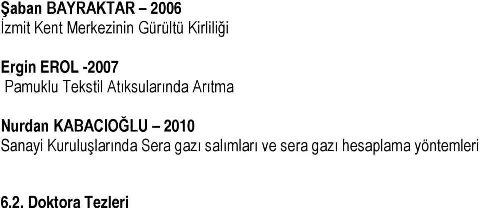 Arıtma Nurdan KABACIOĞLU 2010 Sanayi Kuruluşlarında Sera