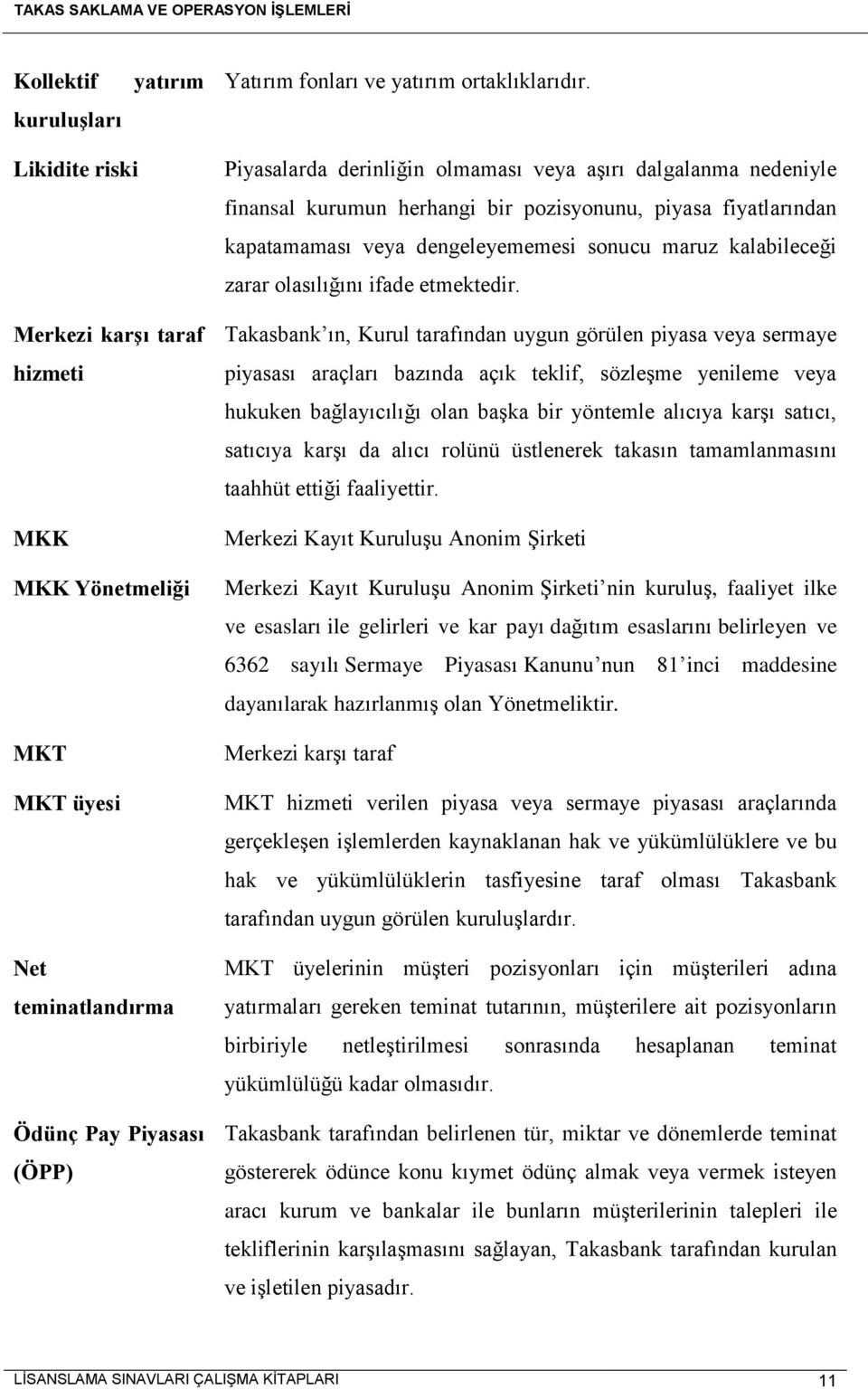 kurumun herhangi bir pozisyonunu, piyasa fiyatlarından kapatamaması veya dengeleyememesi sonucu maruz kalabileceği zarar olasılığını ifade etmektedir.