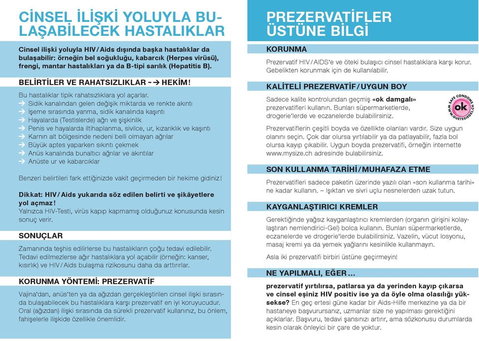 Sidik kanalından gelen değişik miktarda ve renkte akıntı İşeme sırasında yanma, sidik kanalında kaşıntı Hayalarda (Testislerde) ağrı ve şişkinlik Penis ve hayalarda iltihaplanma, sivilce, ur,