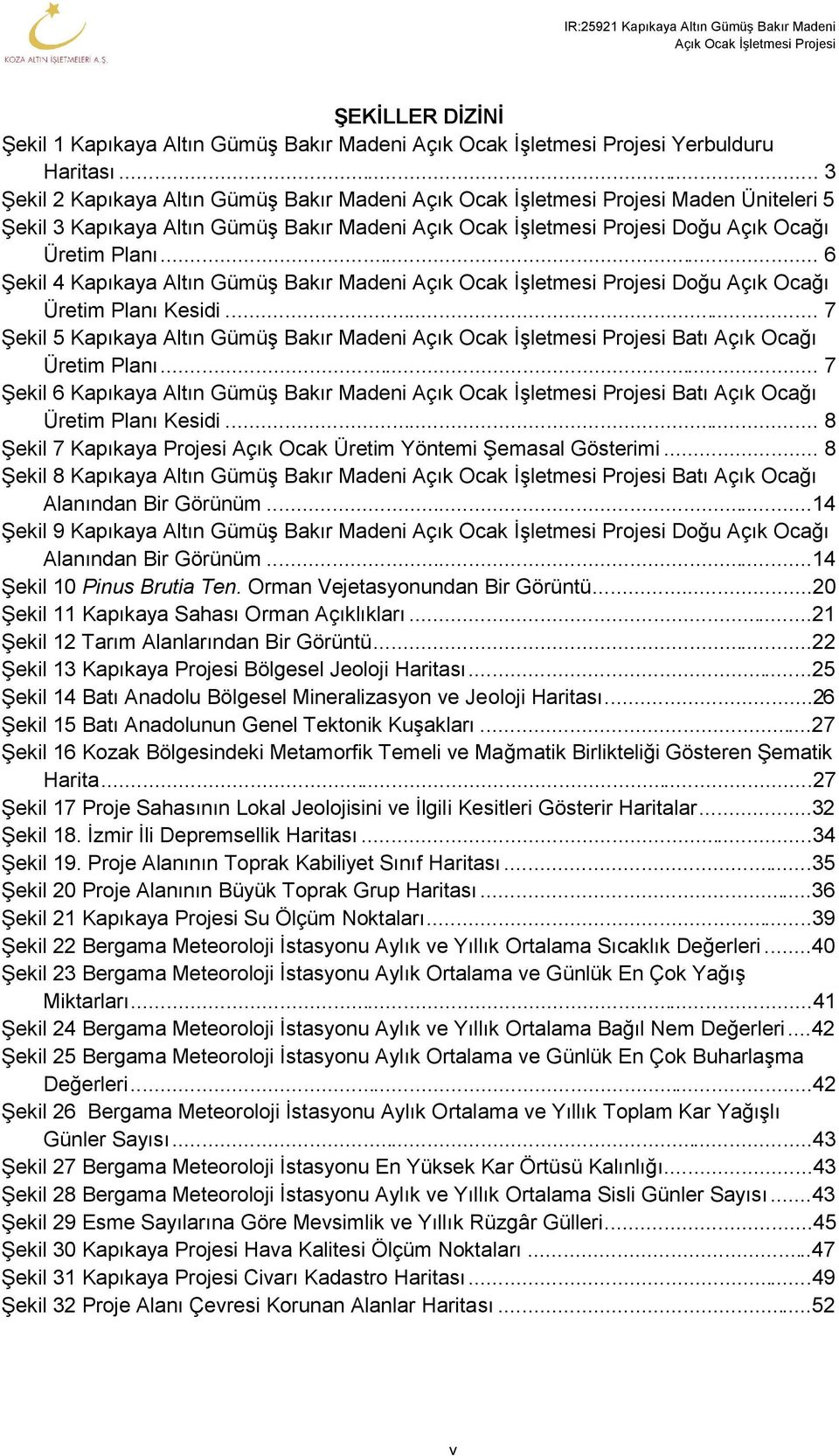 .. 6 Şekil 4 Kapıkaya Altın Gümüş Bakır Madeni Doğu Açık Ocağı Üretim Planı Kesidi... 7 Şekil 5 Kapıkaya Altın Gümüş Bakır Madeni Batı Açık Ocağı Üretim Planı.