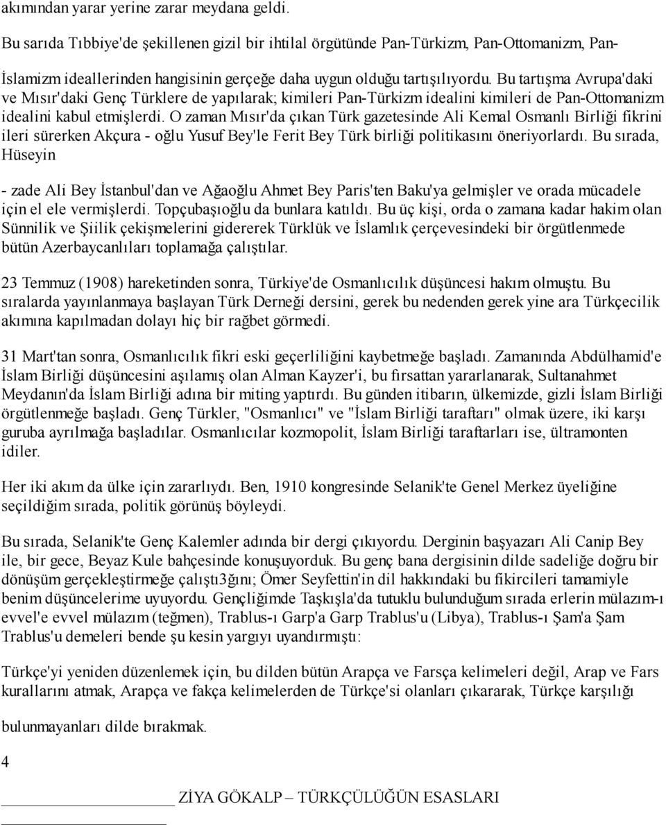 Bu tartışma Avrupa'daki ve Mısır'daki Genç Türklere de yapılarak; kimileri Pan-Türkizm idealini kimileri de Pan-Ottomanizm idealini kabul etmişlerdi.