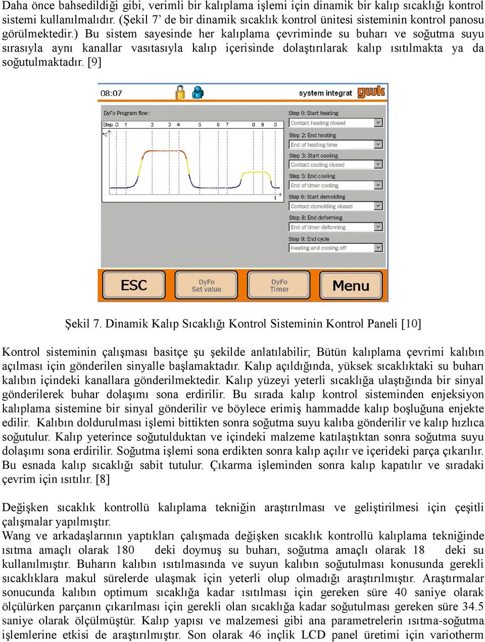 ) Bu sistem sayesinde her kalıplama çevriminde su buharı ve soğutma suyu sırasıyla aynı kanallar vasıtasıyla kalıp içerisinde dolaştırılarak kalıp ısıtılmakta ya da soğutulmaktadır. [9] Şekil 7.