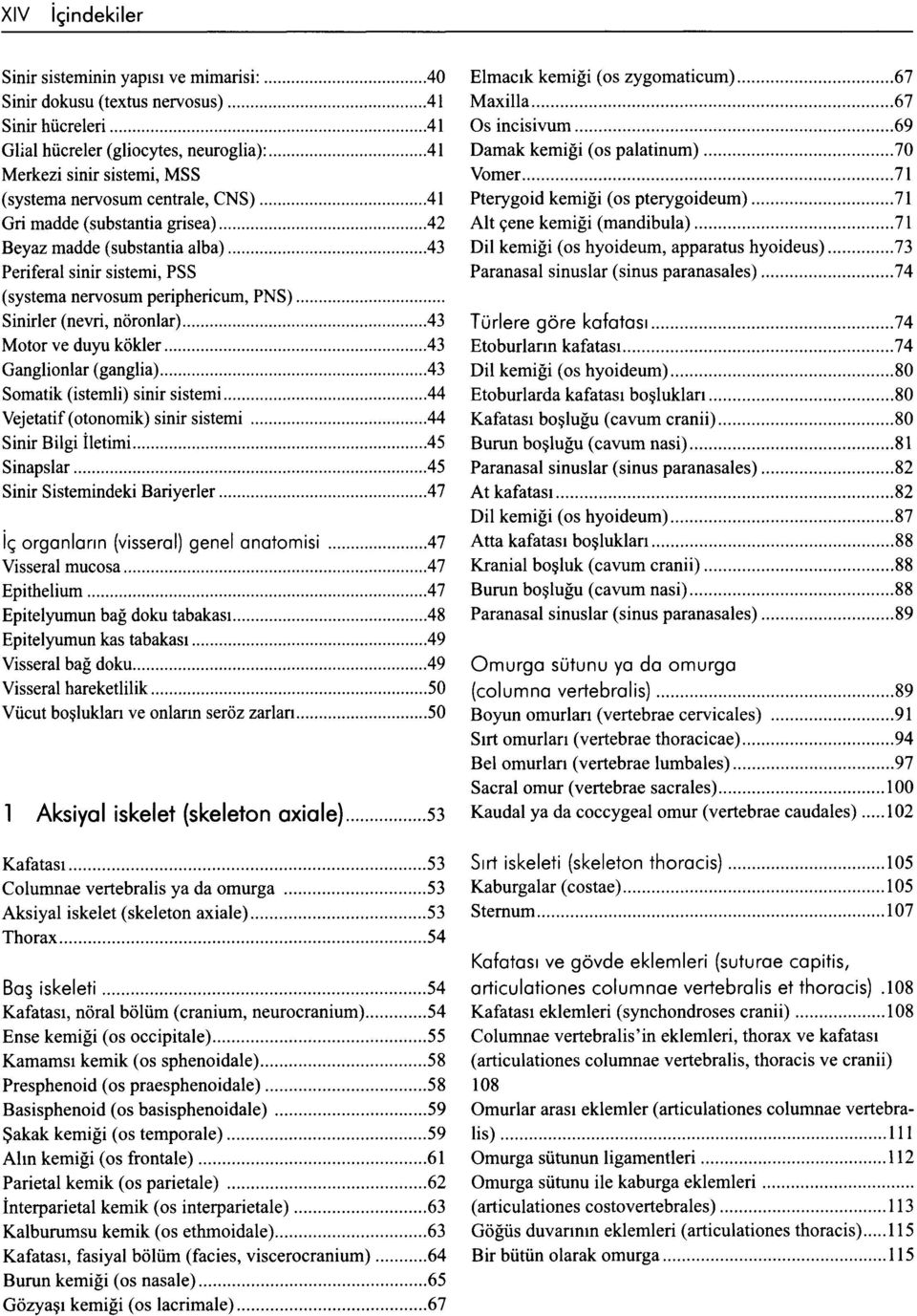 .. 43 Periferal sinir sistemi,pss (systema nervosum periphericum,pns)... Sinirler (nevri,nöronlar)...43 Motor ve duyu kökler... 43 Ganglionlar (ganglia)... 43 Somatik (istemli) sinir sistemi.