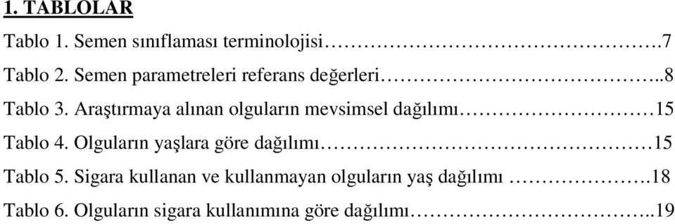 Araştırmaya alınan olguların mevsimsel dağılımı 15 Tablo 4.