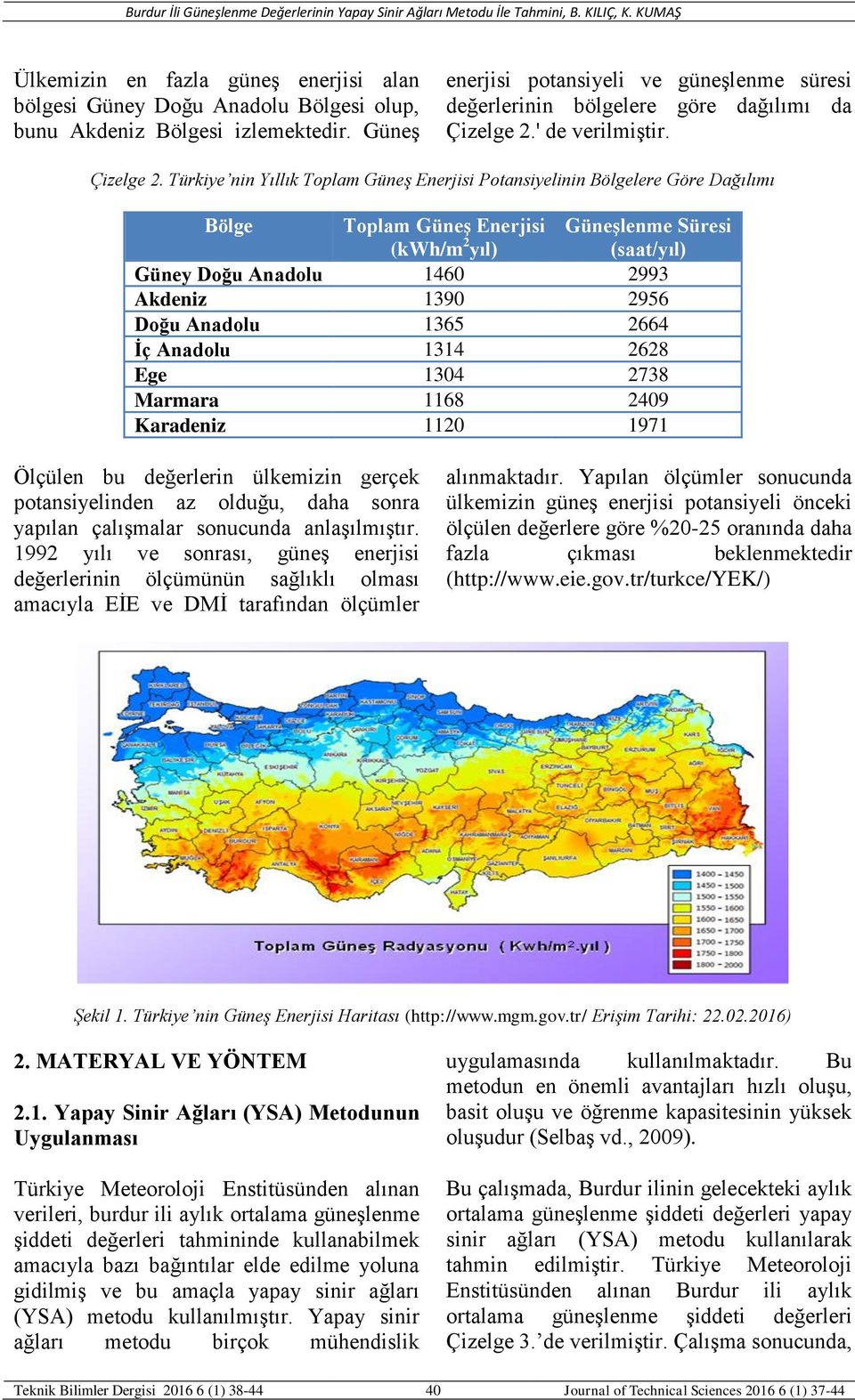 ' de verilmiştir. Çizelge 2.