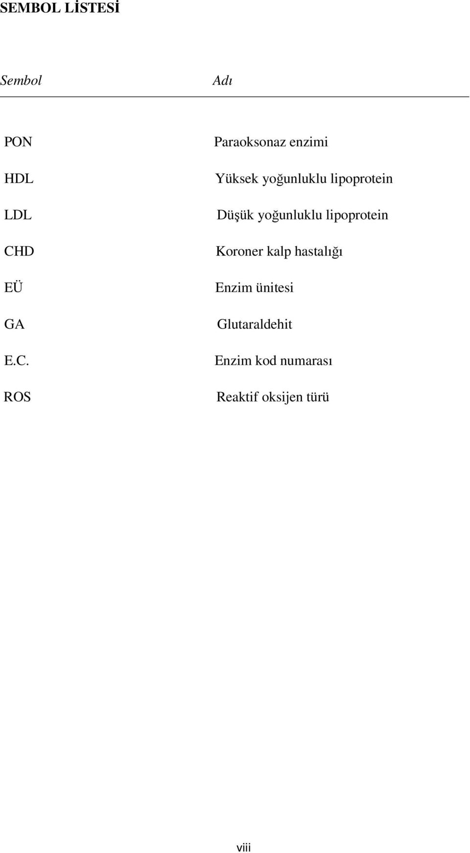 ROS Paraoksonaz enzimi Yüksek yoğunluklu lipoprotein