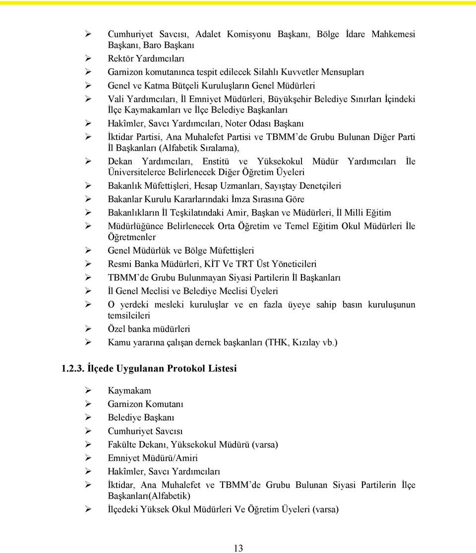 Başkanı İktidar Partisi, Ana Muhalefet Partisi ve TBMM de Grubu Bulunan Diğer Parti İl Başkanları (Alfabetik Sıralama), Dekan Yardımcıları, Enstitü ve Yüksekokul Müdür Yardımcıları İle