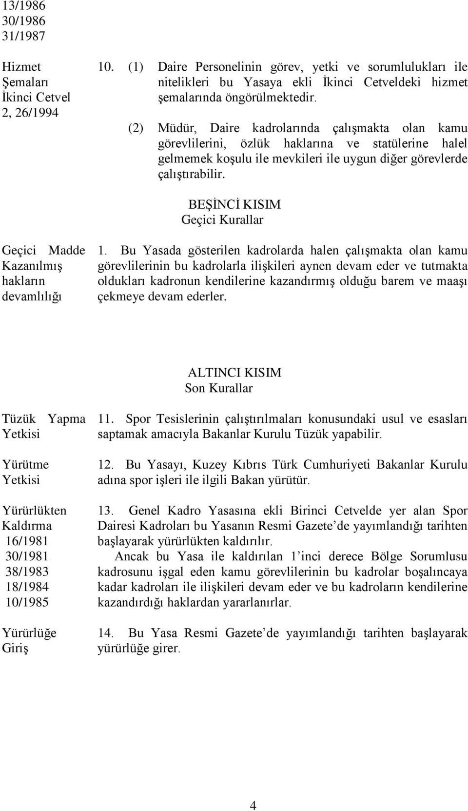 (2) Müdür, Daire kadrolarında çalışmakta olan kamu görevlilerini, özlük haklarına ve statülerine halel gelmemek koşulu ile mevkileri ile uygun diğer görevlerde çalıştırabilir.