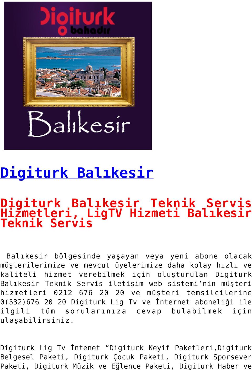 hizmetleri 0212 676 20 20 ve müşteri temsilcilerine 0(532)676 20 20 Digiturk Lig Tv ve İnternet aboneliği ile ilgili tüm sorularınıza cevap bulabilmek için