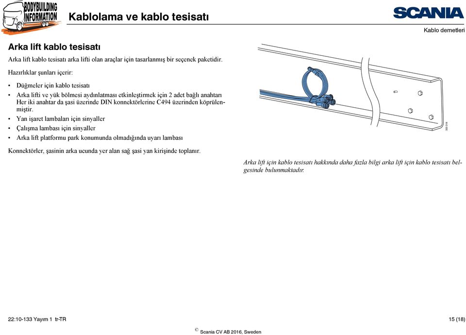 DIN konnektörlerine C494 üzerinden köprülenmiştir.