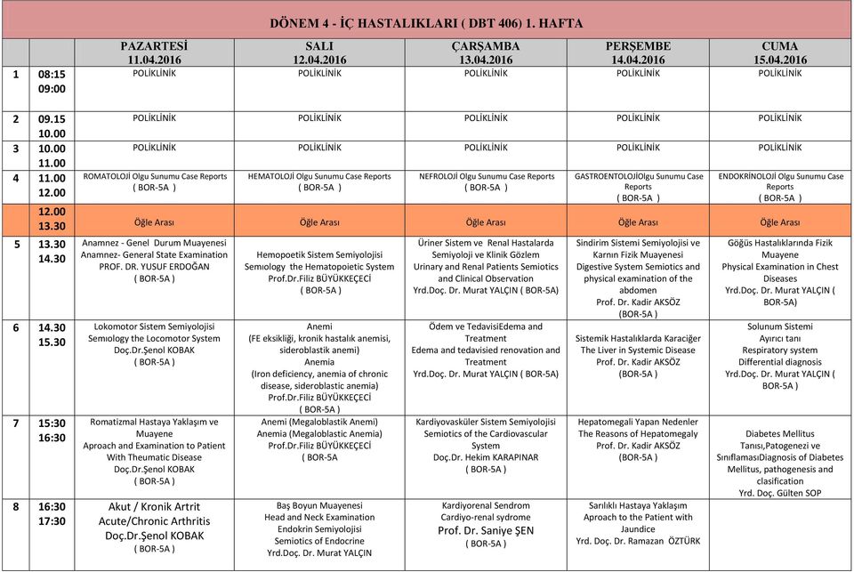 YUSUF ERDOĞAN Lokomotor Sistem Semiyolojisi Semıology the Locomotor System Romatizmal Hastaya Yaklaşım ve Muayene Aproach and Examination to Patient With Theumatic Disease Akut / Kronik Artrit